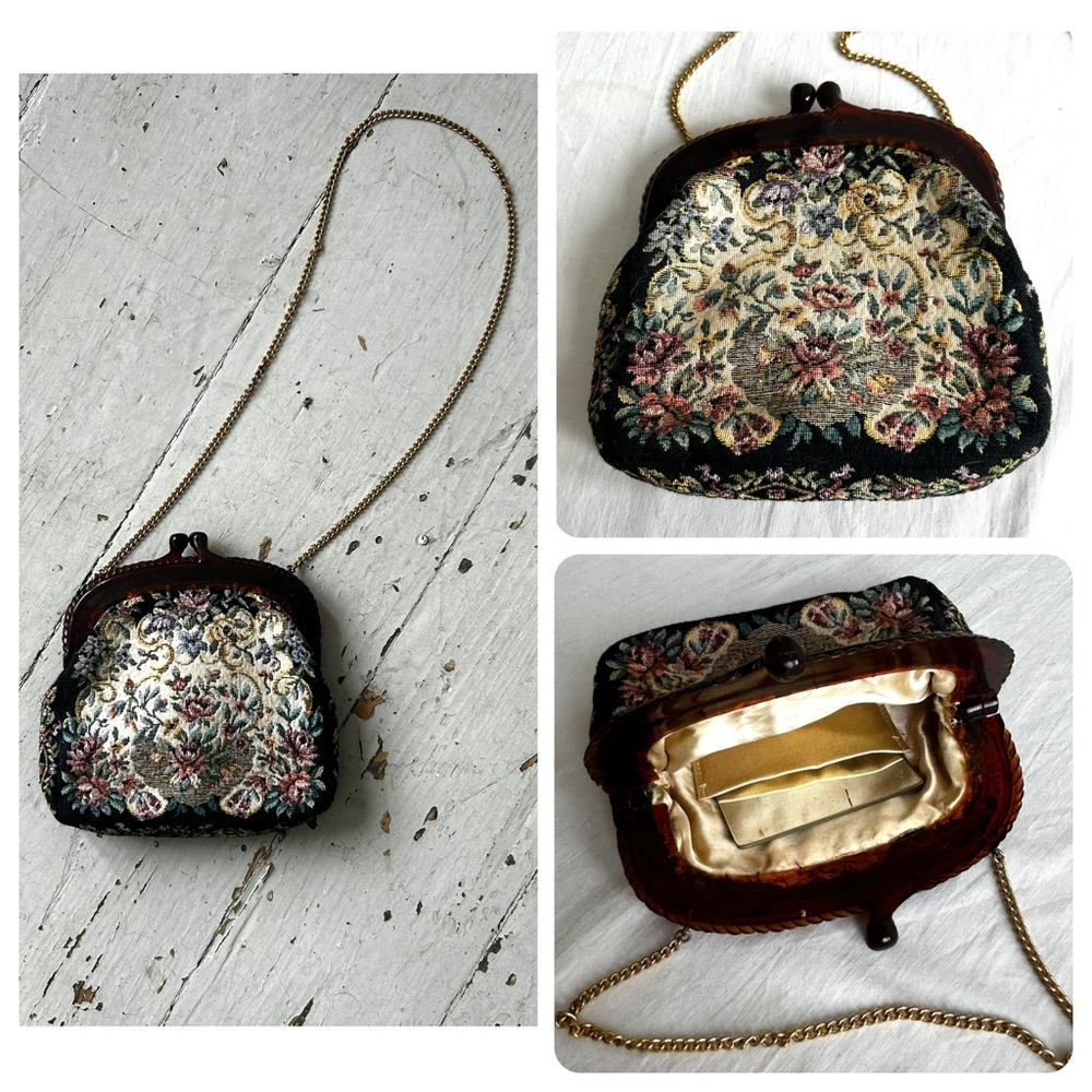 Vintage Elegant Floral Tapestry Shoulder Bag